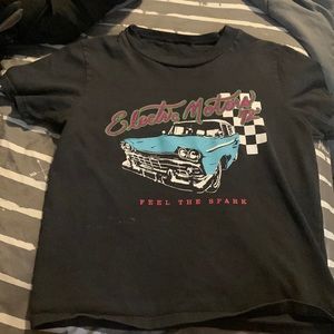 black motor car crop top